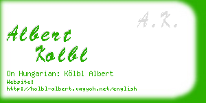 albert kolbl business card